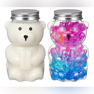 Barista Bears 🐻 Clear Bear Shaped Plastic Jars - Set of 2